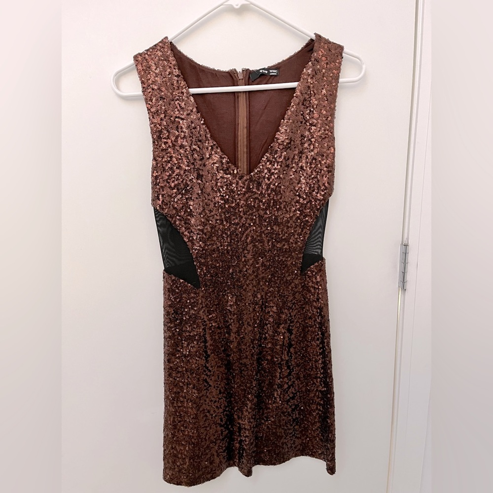 ASOS TFNC Bronze Sequin Dress Size Small. New with tags!